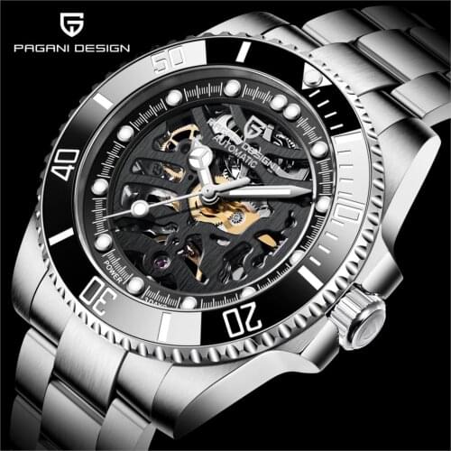 Pagani Design 2021 New Fashion Casual Men Automatic Mechanical Watch Sapphire Hollow Design Waterproof Sports Watch Montre Homme