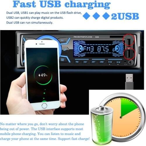 Support Fast Charge Dual USB MP3/WMA/WAV formats New Arrival Bluetooth Support USB/TF card reader FM Radio Function