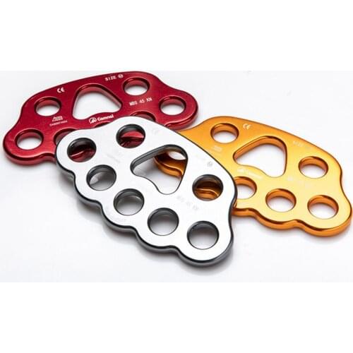 Climbing Plate Aluminum Alloy 8 Holes Paw Rigging Plate with Multi Anchor Point