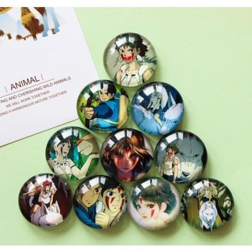 Princess mononoke anime action figure prefect quality figurine glass fridge magnets Toys for children home decoration