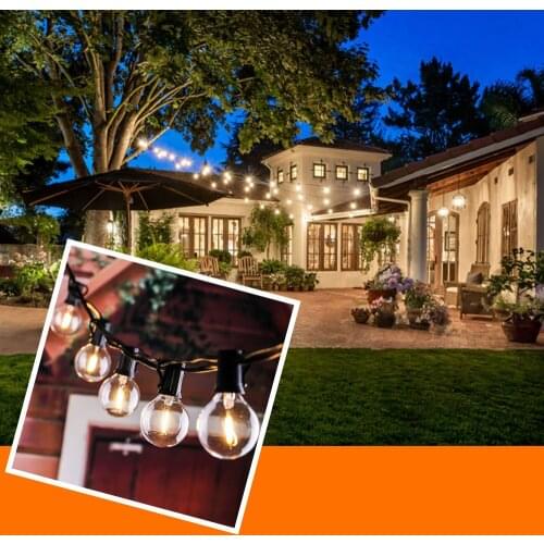 25pcs Clear Tungsten Bulbs String Light Outdoor/Indoor IP44 110V/220V Vintage For Patio Backyard Holiday Party Decor Night Light