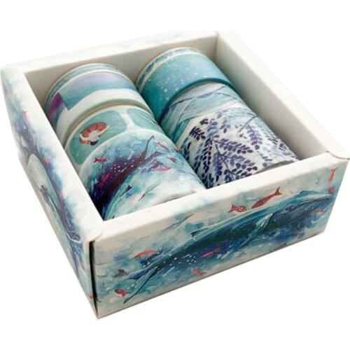 R9UA 8Pcs Green Leaves Cactus Journal Washi Tape Adhesive Tape DIY Scrapbooking Sticker Label Masking Tapes