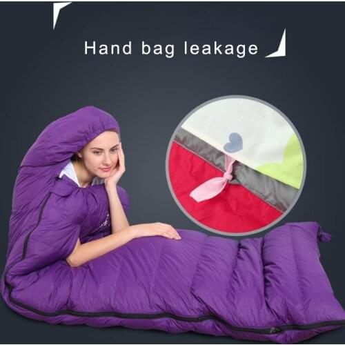 Outdoor adult sleeping bag spring and autumn ultra-light warm indoor lunch break camping envelope hand down feather sleeping bag