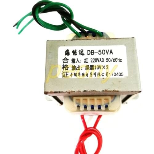 Type EI transformer 50W/VA 220V dual 13V 13V-0-13V audio transformer EI66 13V*2