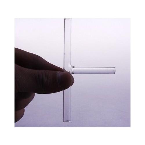 Laboratory Glassware Tee 3 Way Connector Gas Tube Adapter Diameter 7mm Length 44mm