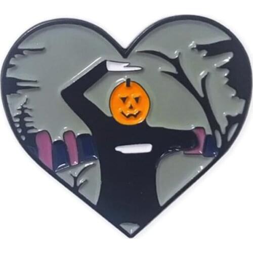 Pumpkin and Man Dance Brooch spooky scary skeletons Enamel Pin Halloween has come and gone, but he still lives on