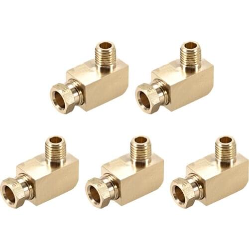 Uxcell Brass Pipe Fitting 90 Degree Barstock Street Elbow M8 Male x 6mm OD Pipe Size 5pcs