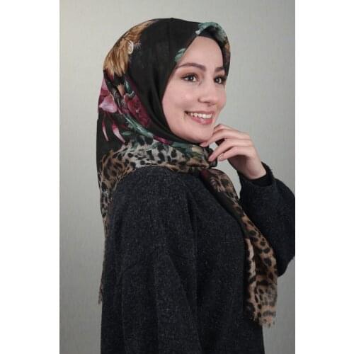 VERTU PATTERNED LINEN FLAMLI SCARF-DESEN-29-RENK-17