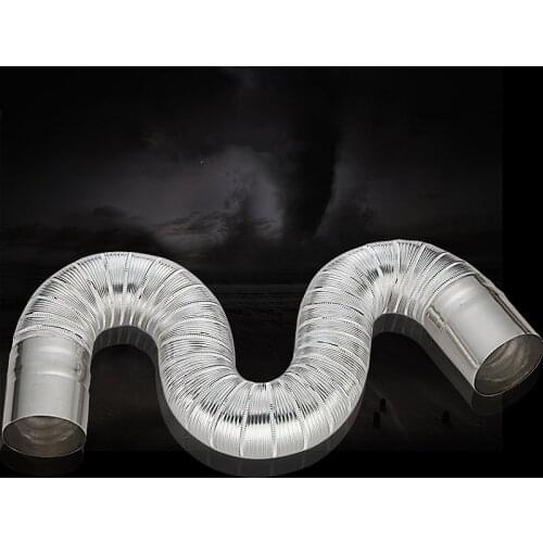 Aluminum foil exhaust pipe telescopic hose for water heater range hood fume extraction D=5 -11 cm with exhaust pipe sealing tape