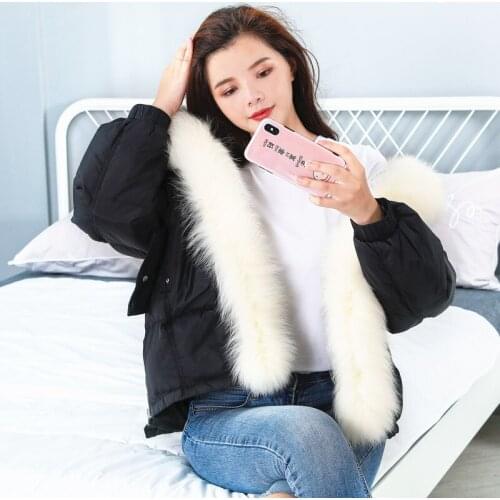 Womens Down Jacket Winter Coat Women Real Fox Fur Collar 2020 New Korean Short Jackets Parka Manteau Femme Hiver KJ885