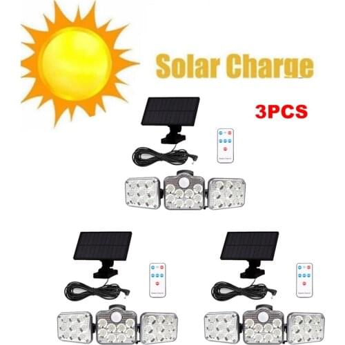 3pcs 138 led seperable remote 3Mode Waterproof Motion Sensor Solar Light Outdoor Street Garden Decor Sunlight Solar Wall Lamp mo