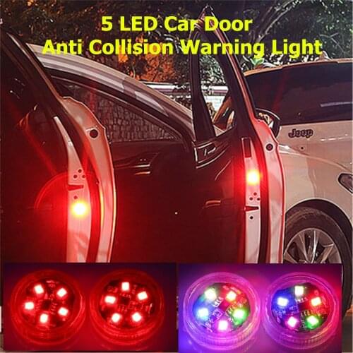 4x LED Strobe Lamp Car Openning Door Anti-Collision Warning Light Safety Flash Lights Wireless Magnetic Strobe Signal Lamp