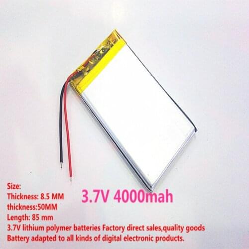 Best battery brand 1PCS Size 855085 3.7V 4000mah 805085 tablet battery For 3 Tablet PCs Digital Product