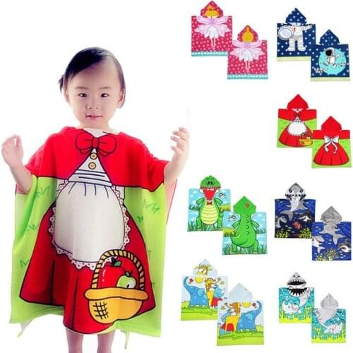Baby Hooded Bath Towel Poncho Children Kids Bathrobe Towels Bath Robe Quick Dry Absorbent Microfiber Travel Sports Beach Towel