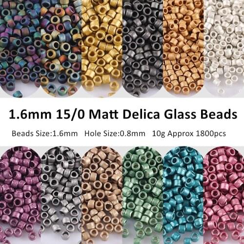 1.6mm 15/0 Matte Miyuki Delica Glass Japanes Beads SeedBeads Charm For Jewelry Making Necklace Bracelet Diy Supplies Accessories