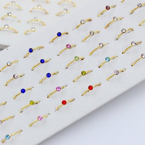 40pcs/lot Medical Titanium Punk Clip Fake Piercing Body Nose Lip Rings Unisex crystal Nose Ring Women Septum Piercing Jewelry