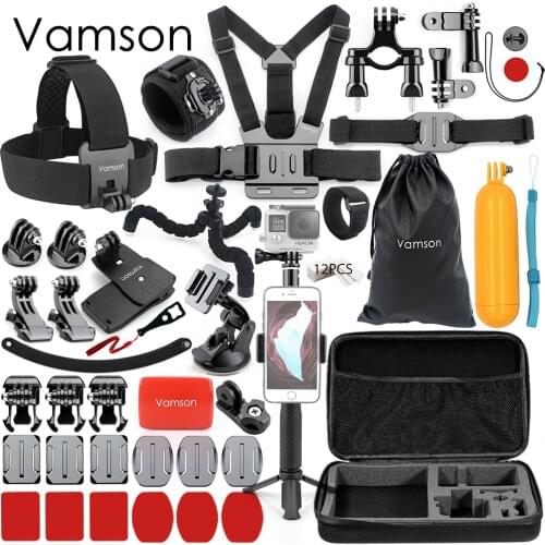 Vamson for Gopro Hero7 6 5 4 8 Accessories Kit Head Chest Strap Box Adapter Mount for Xiaomi YI for SJCAM for Eken Camera VS149E