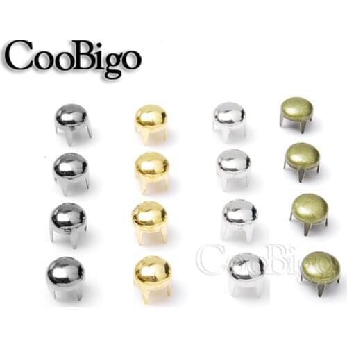 100pcs 5mm Round Dome Rivets Spike Studs Outdoor Spots Nailhead Punk Rock DIY Leather Craft Shoes Clothing Bag Parts Decoration