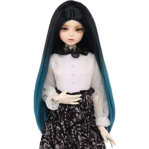1/3 1/4 Bjd doll wig High Temperature fiber Fashion Long black blue Straight and curly Bjd Wigs SD For BJD Doll accessories
