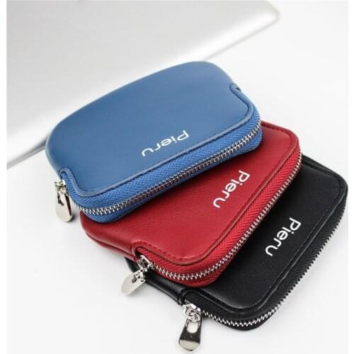New Mini Coin Purse Pu Leather Unisex Zipper Business Card Case Men Id Credit Card Holder Fashion Women Money Bags Wallet