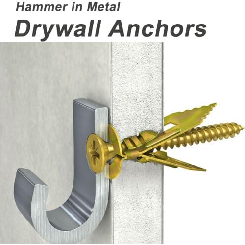 Hammer in Metal Drywall Anchors 10x30mm with Self Tapping Screws Kit,200PCS