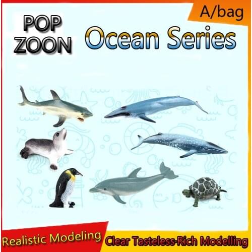 2021 New Marine Series Simulation Animal Model Solid PVC Educational learning Toys Shark and Whale Peripheral Ornaments Hand Do