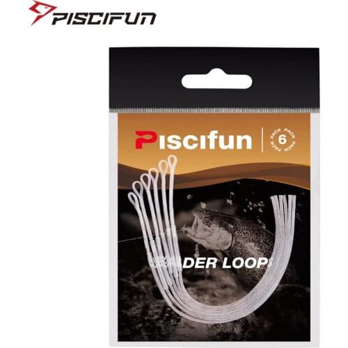 Piscifun 6 Pcs/Pack Braided Leader Loop Connectors for 30lb Fly Fishing Loop