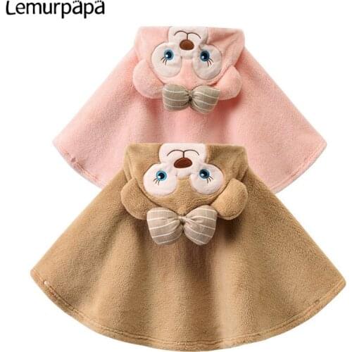 Infant Baby Clothes Winter Warm Cloak Cape Windproof Mantle Flannel Newborn Baby Toddler Outfit Cartoon Bear Boys Girls Cloak