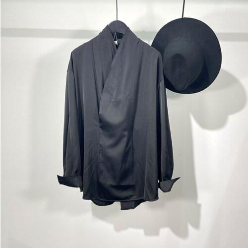 Owen Seak Men Casual Shirts Gothic Style Mens Clothing Spring Male High Street Autumn Black Shirts