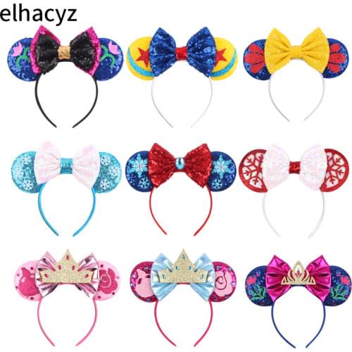 8pcs/lot Glitter Star Snowflake Mouse Ears Hairband Festival Headband Girls Princess Headwear Party Decoration Hair Accessories