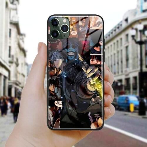 Solo leveling Sung Jin Woo fanart Silicone Glass Phone Case Cover Shell For iPhone SE 6 6s 7 8 Plus X XR XS 11 12 Mini Pro Max