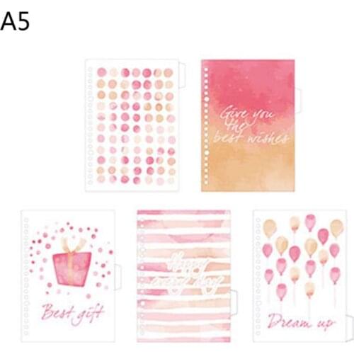 1Set Fresh Diary Paper Binders A5 A6 Loose Leaf Notebook Divider Index Separator M17F