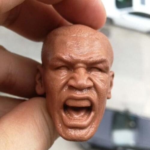 Blank 1/6 Scale Howl Boxing champion Mike Tyson Head Sculpt Unpainted Fit 12" Figure