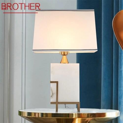 Modern Luxury Table Lamps Design White Marble Desk Light Home LED Decorative For Foyer Living Room Office Bedroom Bedside