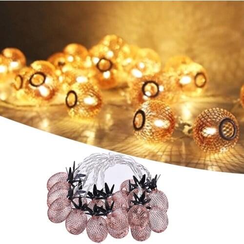 20 Rose Gold LED String Fairy Pineapple Lights Indoor Christmas Party Room Decor Newest