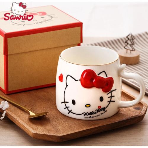 TAKARA TOMY HelloKitty Cup Ceramic Office Couple Coffee Cup Household Cartoon Female Drinking Cup Cute Mug