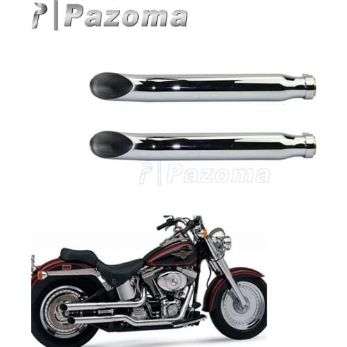 Motorcycles Custom Slash Cut Silencer Ideal 1-3/8" 1-1/2" 1-5/8" 1-3/4" Exhaust Mufflers Pipe For Cafe Racer Bobber Chopper