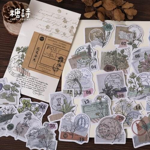 Vintage Calendar Stationery Sticker Scrapbooking Stamp Series Seal Creative DIY Diary Journal Decorative Adhesive Paper Supplies