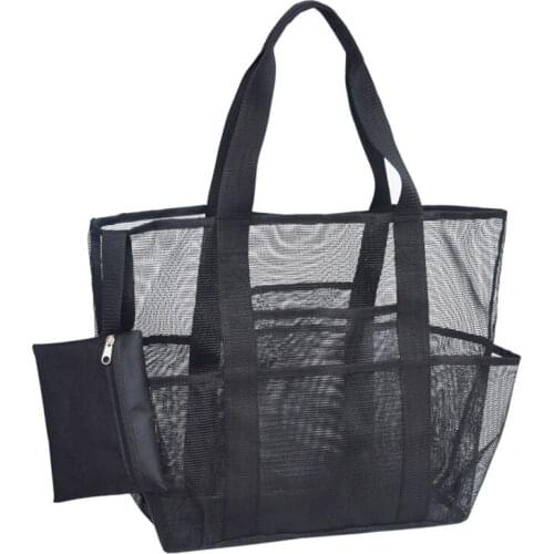 High Capacity Women Mesh Transparent Bag Breathable Multiple Pockets Storage Bag For Bath Picnic Tote Storage Pouch Handbag