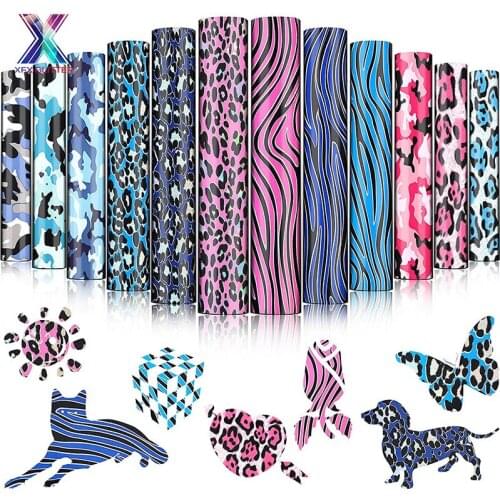 XFX HTV Free Shipping 25x30.5cm Camouflage Heat Transfer Stickers T-shirt Iron on Vinyl TPU Heat Transfer Vinyl Decorative Film