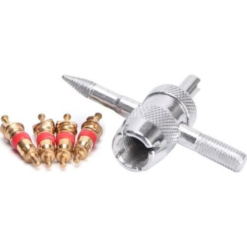 1Set 4 Way Car Truck Tire Screwdriver Valve Stem Core Remover Installer Tool Tyre Valve Core Tools Valve Core High Quality