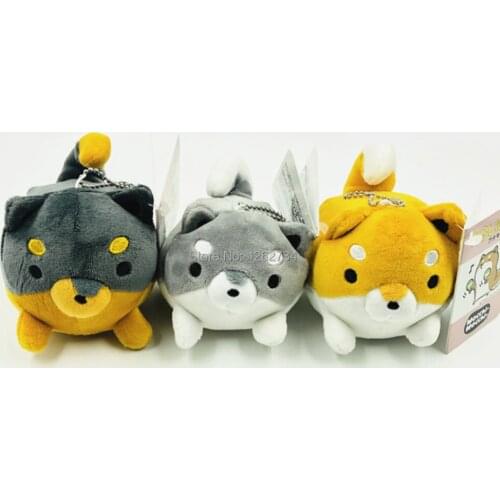 10/Lot Cute 3 Styles Mascot Dog Corgi Dog 13CM Soft Animal Cartoon Doll Plush Pendants Keychain Figure Retail