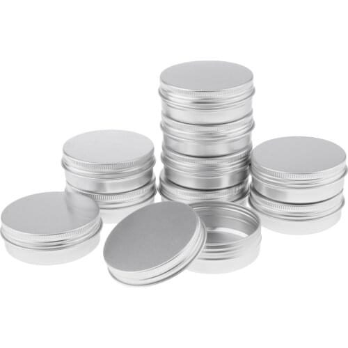 10pcs Empty Aluminium Cosmetic Pot Jar Tin Container Case Screw Lid Craft