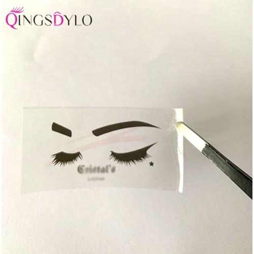 100 pcs Round Rectangle Transparent Eyelash Logo Sticker Label Custom for Mink Eyelash Lip Gloss Tube Logo Sticker Custom