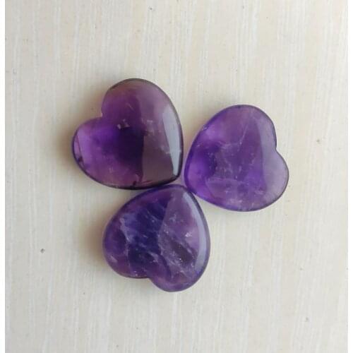5pcs AMETHYST Crystal Heart Stone - One Mini or Size Amethyst Heart