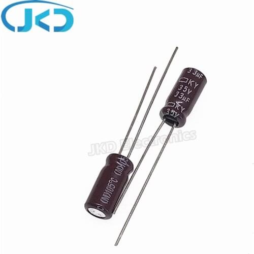 20pcs 33uF 35V NIPPON NCC KY Series 5*11mm 35V33uF Aluminum Electrolytic Capacitor NIPPON CHEMI CON 33UF 35V