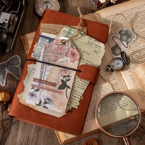 30pcs Vintage Washi Sticker Set Retro Stuff Plant Mushroom Decorative Adhesive Stickers For Scrapbooking Journaling Planners Art