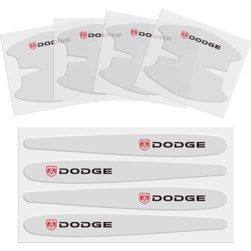 4Pcs Invisible Car Door Bowl Handle Protector Stickers For Dodge Caliber Journey ram durango Charger SRT Car Tyre Lights Tail