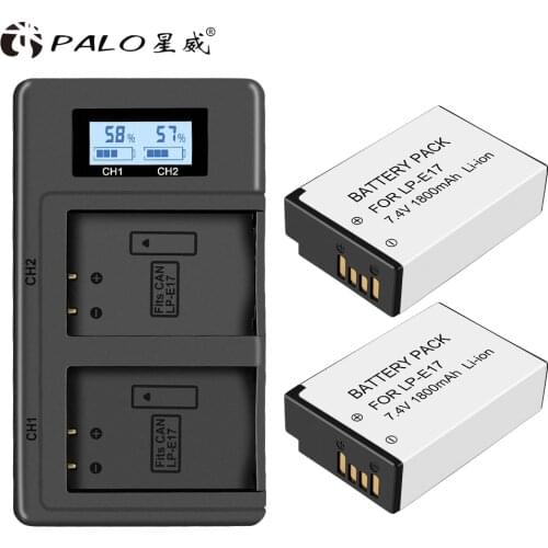 PALO 1~4PCS LPE17 LP E17 LP-E17 Battery for Canon EOS 200D M3 M6 750D 760D T6i T6s 800D 8000D Kiss X8i Cameras