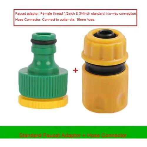 HEMAN 3/4"&1/2'' Thread Quick Connector Flow Connector Garden Water Quick Coupling Hose Connectros Watering Fittings